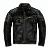 Varanda® Leather jacket black men rider Jackets