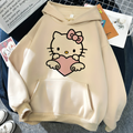 Varanda® Kitty Print Hoodies for Women Tops Sweatshirt