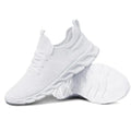 Lightweight Men's Sport Shoes: Breathable White Sneakers for Outdoor and Running Activities