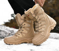 Unisex Military Leather Combat Boots: Plus Size 36-46, Fur Plush, Winter Snow