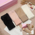 Cozy in Style: Women's Winter Plush Gloves - Elastic, Half Fingers, Mink Fur Knitted Design