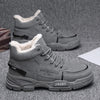 2024 Winter Warm Men's Boots: New Fur Sneakers, Fashionable Waterproof Leather, Rubber Hiking Shoes