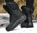 Unisex Military Leather Combat Boots: Plus Size 36-46, Fur Plush, Winter Snow