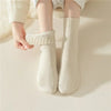 Women's Socks with Snow Markron Colors, Thick Plush Hairy Softness