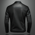 Varanda® Leather Jacket Men Stand Collar Slim Fit