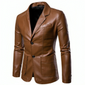 Varanda® New Men's Lapel Leather Dress Suit Coat