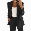 Varanda® Turndown Collar Long Sleeve Buttons Women Blazer