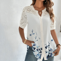 Varanda® Casual Lace Woman Loose & Short Sleeve Blouse