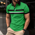 Martin™ casual fashion polyester button stripe polo shirt