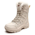 Unisex Military Leather Combat Boots: Plus Size 36-46, Fur Plush, Winter Snow