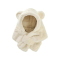 Winter Faux Fur Baby Hat Scarf: Cartoon Bear Design, Warm and Windproof