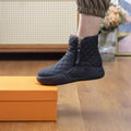 Winter Chic: Thick Bottom Snow Boots with Side Chain - Warm and Comfortable Women's Footwear