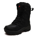 Unisex Military Leather Combat Boots: Plus Size 36-46, Fur Plush, Winter Snow