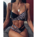 Leopard Print Cross Split Bikini Set: Stylish Swimwear 2024