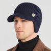 Men's Winter Knit Ear Protection Hat: Outdoor Warmth, Casual Peaked Cap Style