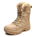 Unisex Military Leather Combat Boots: Plus Size 36-46, Fur Plush, Winter Snow