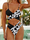 Leopard Print Cross Split Bikini Set: Stylish Swimwear 2024