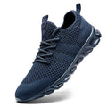 Lightweight Men's Sport Shoes: Breathable White Sneakers for Outdoor and Running Activities