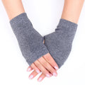 Cozy in Style: Women's Winter Plush Gloves - Elastic, Half Fingers, Mink Fur Knitted Design