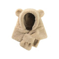 Winter Faux Fur Baby Hat Scarf: Cartoon Bear Design, Warm and Windproof