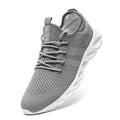 Lightweight Men's Sport Shoes: Breathable White Sneakers for Outdoor and Running Activities