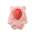 Winter Faux Fur Baby Hat Scarf: Cartoon Bear Design, Warm and Windproof