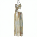 Varanda® Tie Dye Print Women Sexy Maxi Dress Backless