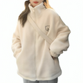 Varanda® Women Jacket Zipper Placket Sweatshirt Coat Thickened Plush