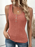 Varanda® Chic Square Neck Button-Up Tank Top - Versatile &Stylish