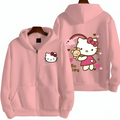 Varanda® Women's Zipper Hoodie Kitty Pattern Sweatshirt